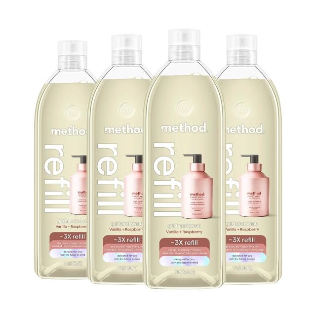 【method 美則】金緻洗手乳補充瓶1000mlx4(時尚 奢華 精品 玫瑰金 霧銀灰 夜幕黑)