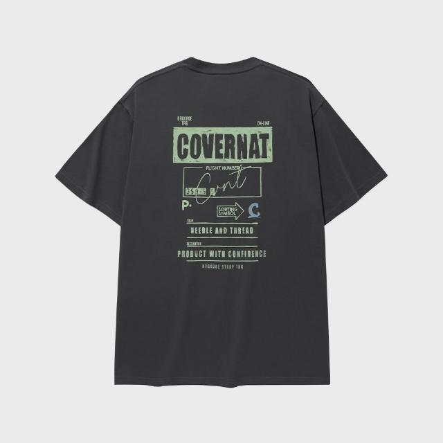【COVERNAT】官方旗艦 旅行圖案T恤(UNI短袖上衣 炭灰/混灰/白色)