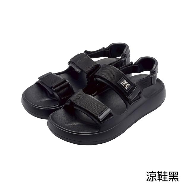 【KANGOL】英國袋鼠人氣鞋款 黑勢機能輕量涼鞋(洞洞鞋/拖鞋/增高鞋/NCCA/Angelia&Pets)