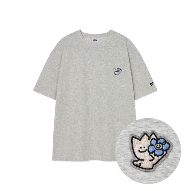 【Wacky WiLLY】官方旗艦館 KIKY刺繡Logo短袖T恤(UNI短袖上衣 黑/綠/灰/白色)