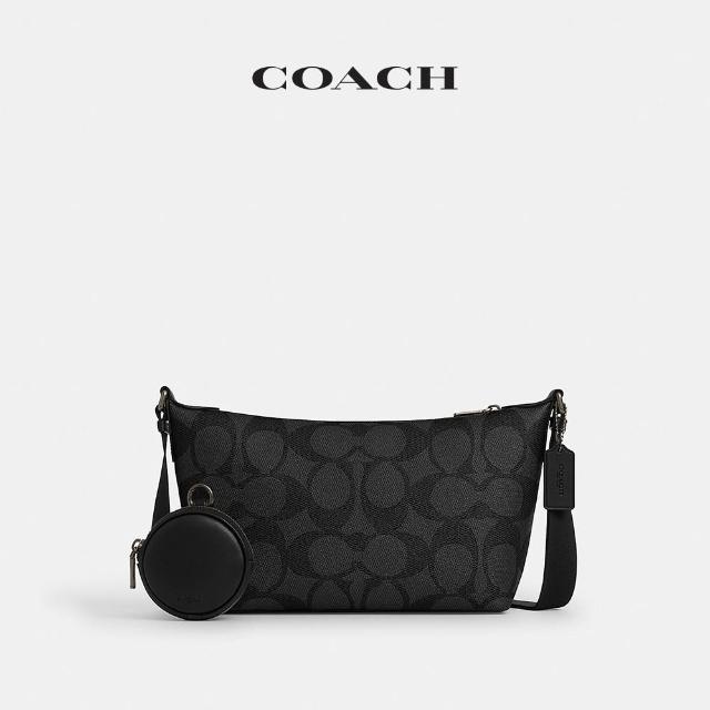 【COACH】蔻馳官方直營 FINN 經典 SIGNATURE 小號斜背手袋附手拿包-多色任選(CDB63/CCG19)
