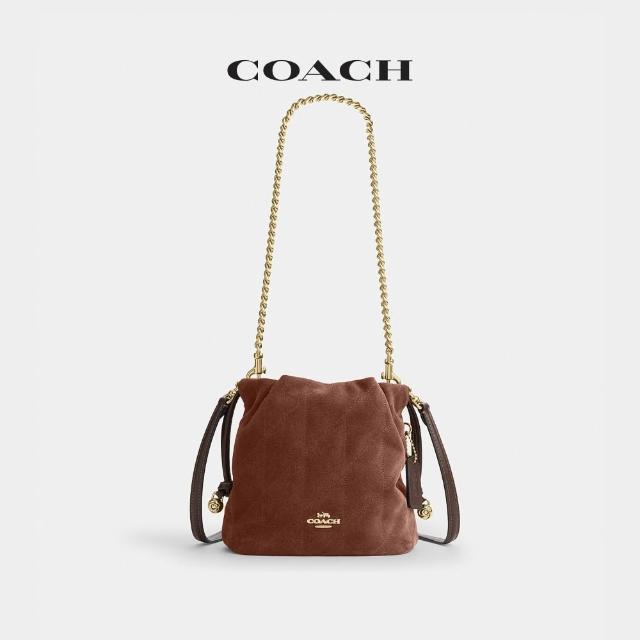 【COACH】蔻馳官方直營 褶飾細節FAYE迷你拉繩包 斜背包 側背包-2色任選(CDB69)