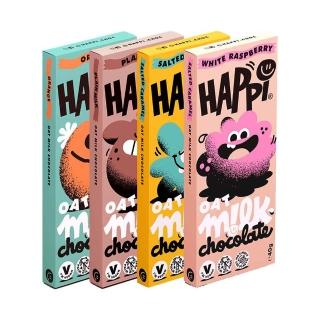 【PALIER】Happi Choc-英國燕麥奶巧克力-4入(原味經典、清新橙香、海鹽焦糖、覆盆子)