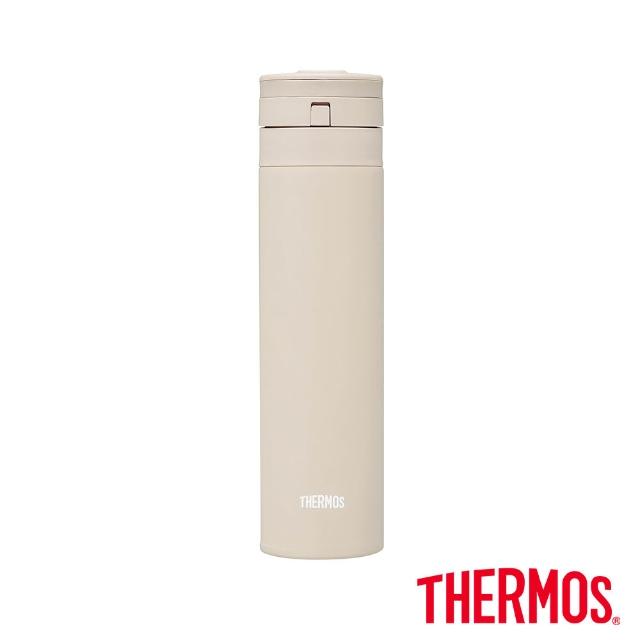 【THERMOS 膳魔師】買1送1_momo獨家專售不鏽鋼超輕量自動上鎖真空保溫瓶450ml(JNS-455)