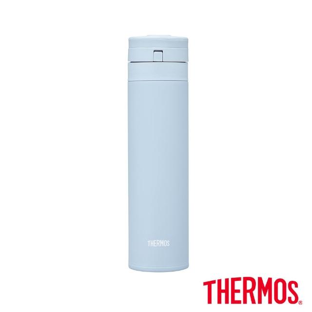 【THERMOS 膳魔師】買1送1_momo獨家專售不鏽鋼超輕量自動上鎖真空保溫瓶450ml(JNS-455)