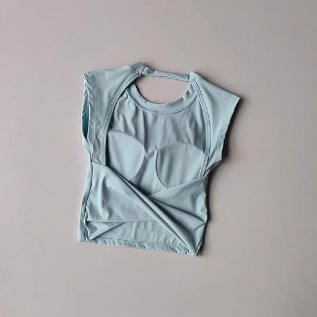 homegym 固定杯瑜珈短版美背運動背心(瑜珈服 瑜珈背心 無鋼圈內衣 健身跑步運動內衣 交叉美背內衣)