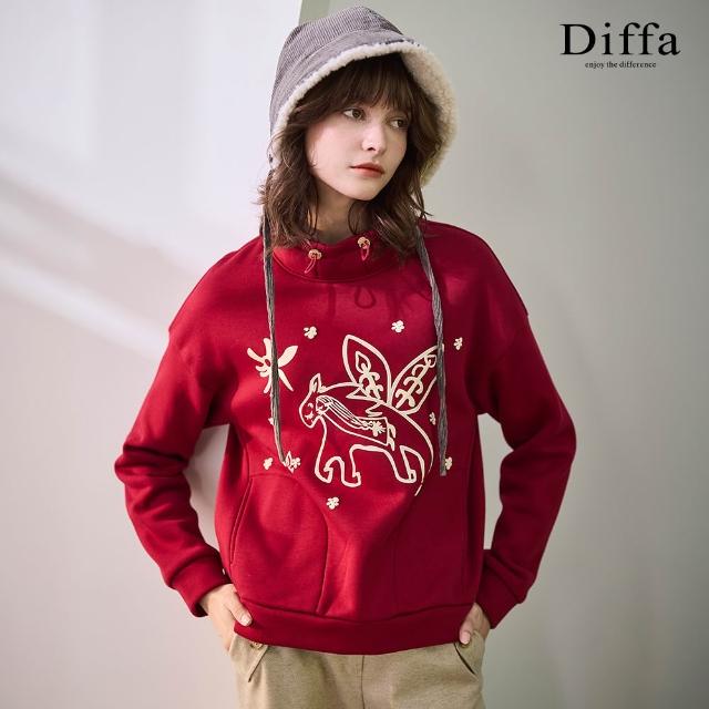 【Diffa】奔跑的太陽和天使小馬高領保暖針織衫-女