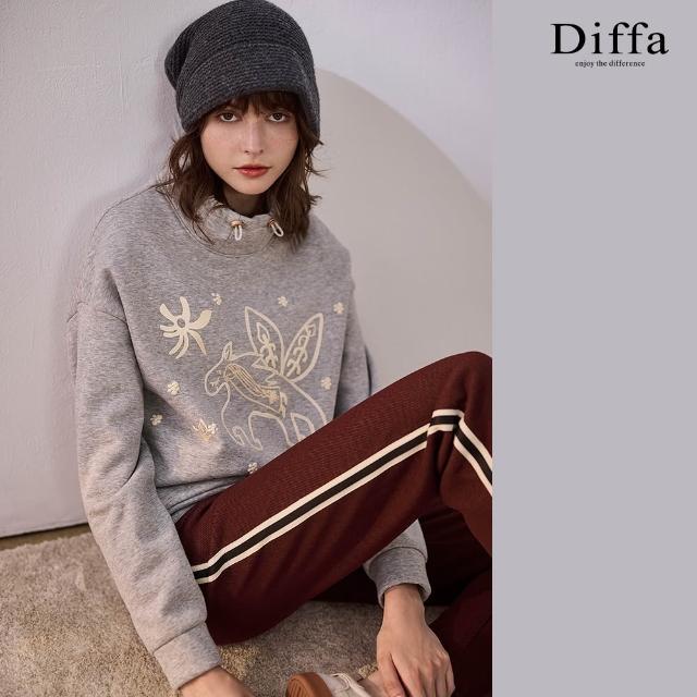 【Diffa】奔跑的太陽和天使小馬高領保暖針織衫-女