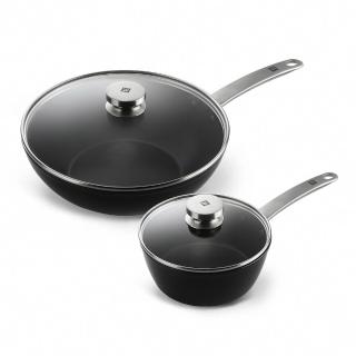 14729963 OL 【ZWILLING 德國雙人】Enjoy不沾鍋炒鍋30cm+萬用湯鍋20cm附玻璃蓋(德國雙人牌集團官方直營)