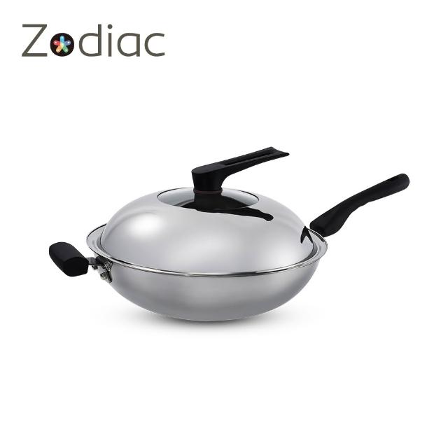 【Zodiac 諾帝亞】極厚316不鏽鋼五層複合金深炒鍋36cm(附蓋/不挑爐具)