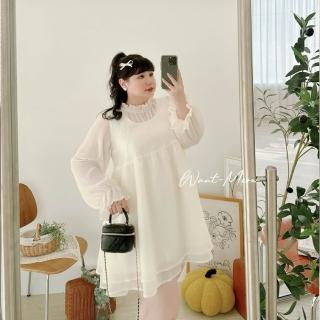 【Want-Meow】90公斤可穿/質感浪漫正反兩穿日系大蝴蝶結短洋裝(大碼/大尺碼/加大碼/孕婦裝/婚禮/洋裝)