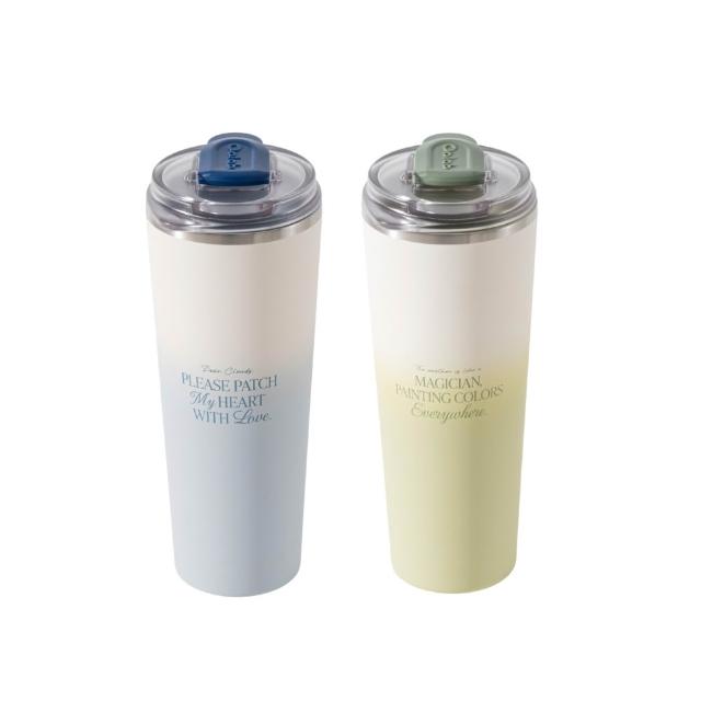 【Oolab 良杯製所】2入組 不鏽鋼鈦陶瓷易潔層隨行杯800ml(不含吸管/鈦塗層/保溫杯/多功能杯蓋/防漏)