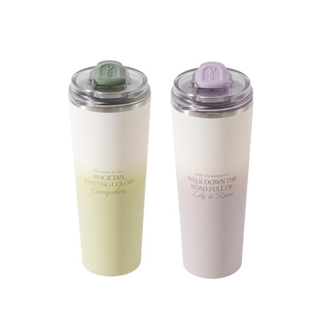 【Oolab 良杯製所】2入組 不鏽鋼鈦陶瓷易潔層隨行杯800ml(不含吸管/鈦塗層/保溫杯/多功能杯蓋/防漏)