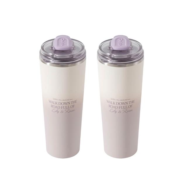 【Oolab 良杯製所】2入組 不鏽鋼鈦陶瓷易潔層隨行杯800ml(不含吸管/鈦塗層/保溫杯/多功能杯蓋/防漏)