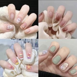 【沐妮雅】手工穿戴甲 碎鑽閃粉美甲果凍水晶穿戴甲(4款/組 6組任選)