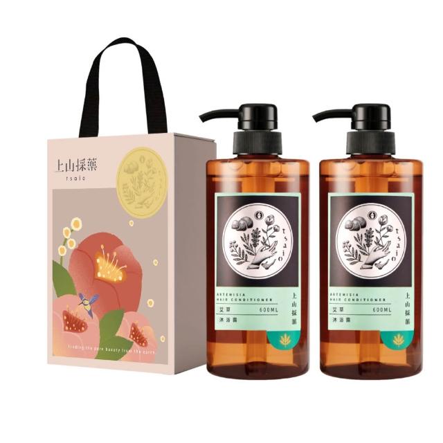 【tsaio 上山採藥】momo獨家禮盒★五星沐浴600ml*2入組(艾草/茶樹沐浴乳/送禮)