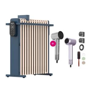 【Philips 飛利浦】1+1超值組 13片新式寬片智能葉片電暖器+溫控護髮吹風機(AHR3124NYS+HBF210)