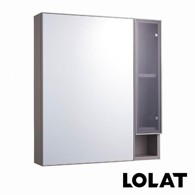 【LOLAT 羅力】豪華全配6件組-含基本安裝(鏡櫃+盆櫃組+臉盆龍頭+淋浴龍頭+升降桿+電熱毛巾架)