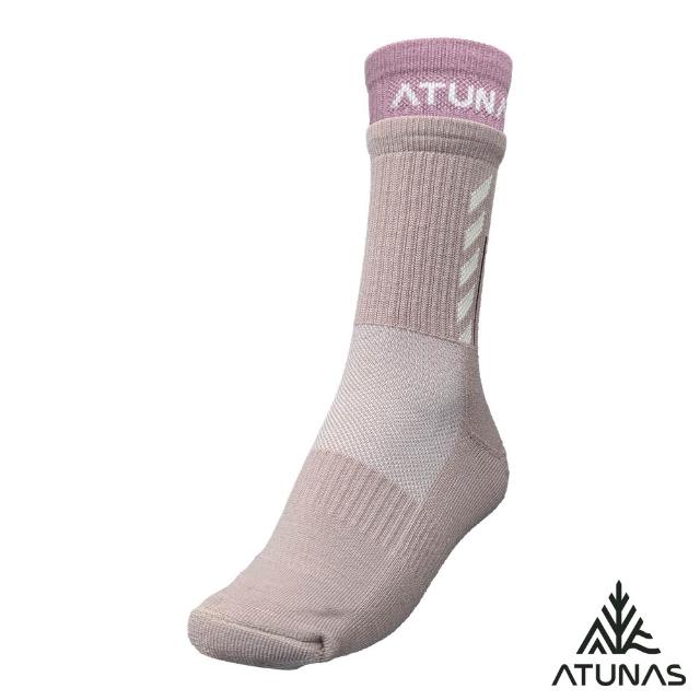 【ATUNAS 歐都納】中性款厚底抗臭美麗諾羊毛中筒襪(A1ASGZ09N粉紅/藍/舒適透氣/吸濕排汗/恆溫保暖)
