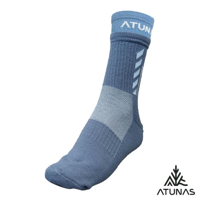 【ATUNAS 歐都納】中性款厚底抗臭美麗諾羊毛中筒襪(A1ASGZ09N粉紅/藍/舒適透氣/吸濕排汗/恆溫保暖)