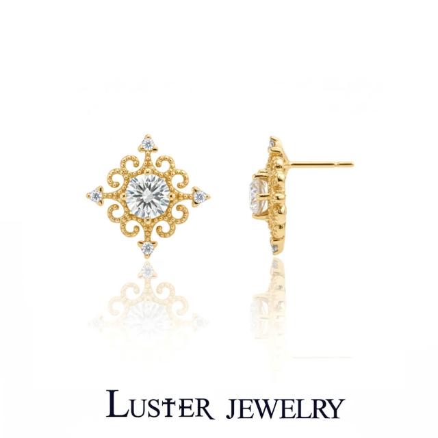 【Luster】38女王!培育鑽石 30分 D/VS 鏤空 純銀 鑽石耳環-任選(培育鑽石X2總重0.60克拉)