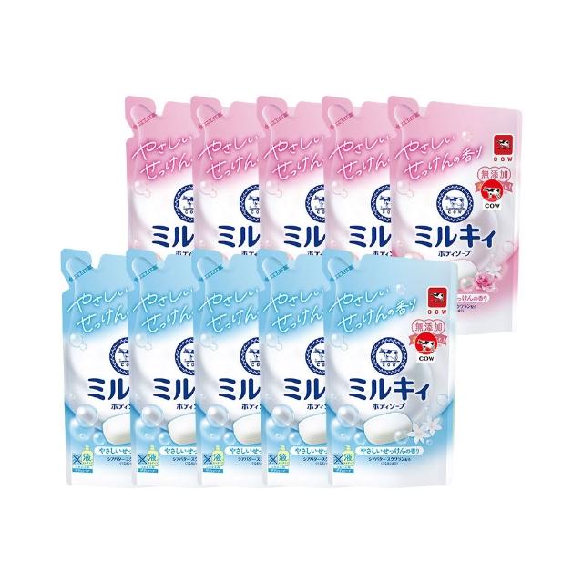 【日本牛乳石鹼】Mliky牛乳精華補充包360mlx10入(乳木果油/角鯊烷/玫瑰花香/柚子果香/清新皂香)