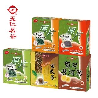 【天仁茗茶】袋茶茶包40入(高山烏龍茶原片/鮮綠茶原片/阿薩姆紅茶原片/黃金玄米茶/菊花普洱茶)