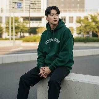 【J.Malo】落肩舒適大學連帽t  連帽上衣 印花帽t(落肩帽T  寬鬆休閒上衣  連帽上衣)