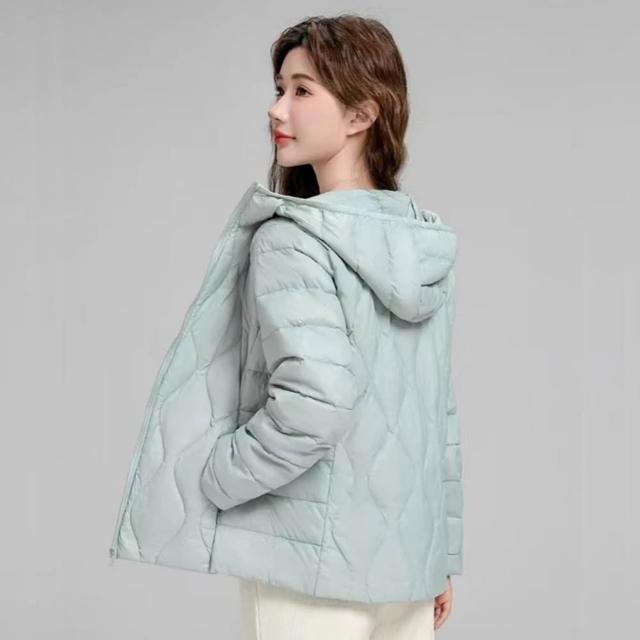 【巴黎精品】現貨出清 真90%輕羽絨外套白鴨絨連帽保暖外套輕便羽絨衣(簡約女夾克2款6色hd10)