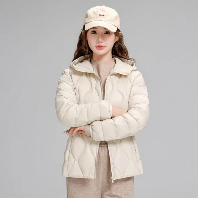 【巴黎精品】現貨出清 真90%輕羽絨外套白鴨絨連帽保暖外套輕便羽絨衣(簡約女夾克2款6色hd10)