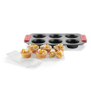 【LEKUE】雙柄6格不沾瑪芬蛋糕烤盤 31cm / 點心烤模 杯子蛋糕 甜點模