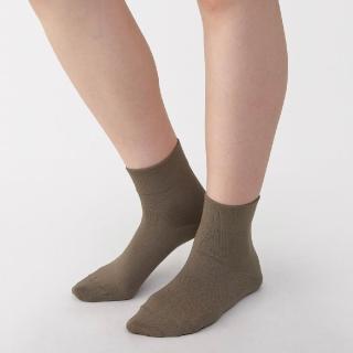 【MUJI 無印良品】女足口柔軟舒適莫代爾混輕薄直角短襪23-25cm(柔白/深灰/淡黃/薄荷綠/淺藍/淺紫/棕色)