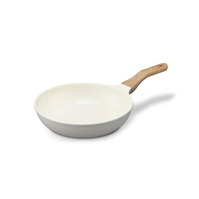 【IRIS】NACHUKARU雲岩陶瓷平底鍋24cm NTL-F24(IH瓦斯兩用 質感雙色 不沾鍋 炒鍋 煎鍋)