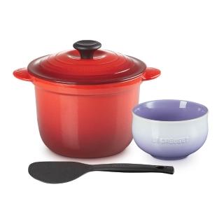 14835320 OL 【Le Creuset】萬用窈窕鑄鐵鍋 20-櫻桃紅/甜心粉 2色選1(贈輕荷漫舞飯碗350ml+飯勺)