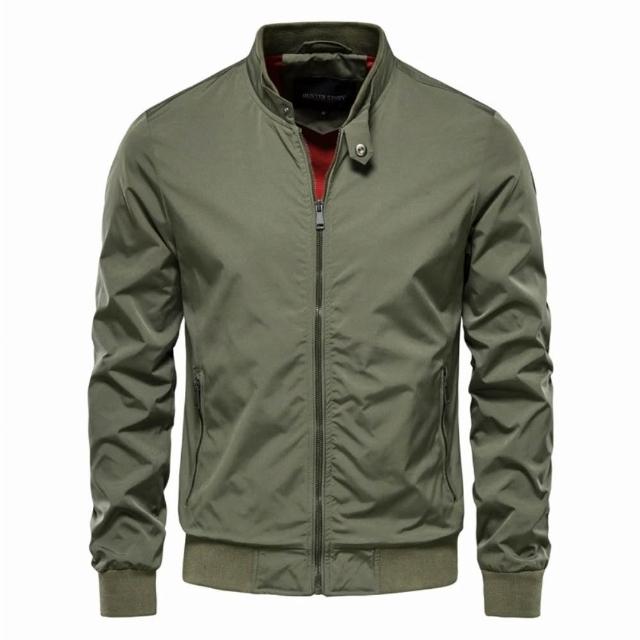 【巴黎精品】現貨出清 衝鋒衣連帽外套休閒夾克(軍裝修身中長款多口袋春夏薄款男外套2款a1ck6 A)S