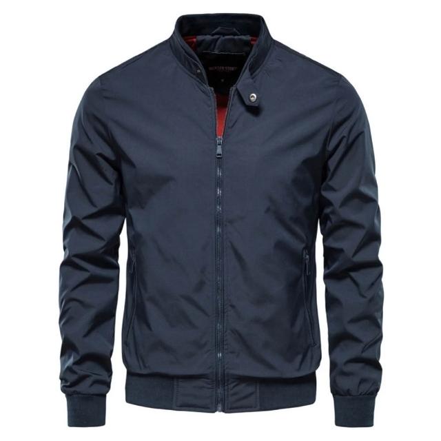 【巴黎精品】現貨出清 衝鋒衣連帽外套休閒夾克(軍裝修身中長款多口袋春夏薄款男外套2款a1ck6 A)S