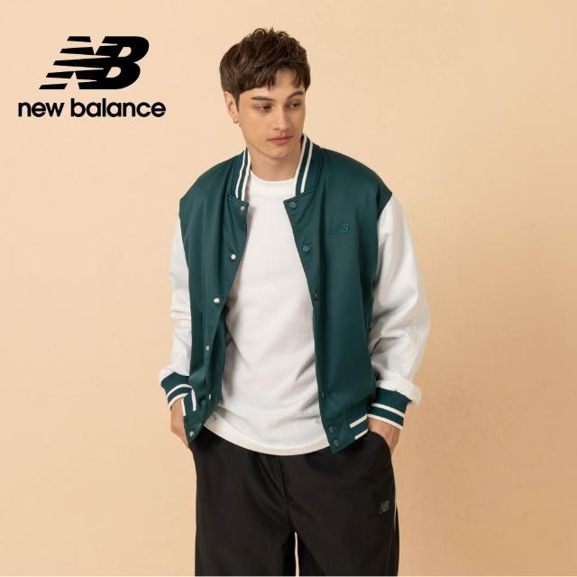 【NEW BALANCE】NB 緞面棒球外套_男性_深藍/綠色_MJ6102R7AAV_MJ6102R7TNV(美版 版型偏大)