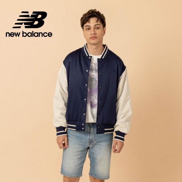 【NEW BALANCE】NB 緞面棒球外套_男性_深藍/綠色_MJ6102R7AAV_MJ6102R7TNV(美版 版型偏大)