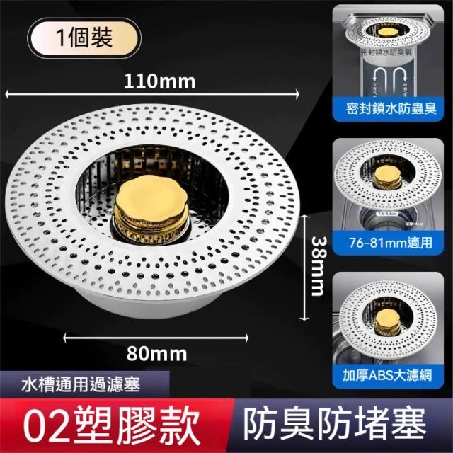 【Dagebeno荷生活】一鍵按壓防蟲防臭水槽過濾盤 按壓切換密封防漏水槽防堵過濾器(塑膠款3入)