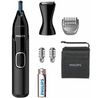 【Philips 飛利浦】日本 4合1電動修容器-電池式(電動鼻毛刀、電動耳毛刀、修耳鼻器、修眉刀、鬢角刀)