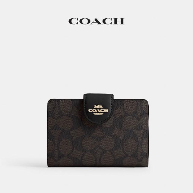 【COACH】蔻馳官方直營 經典 SIGNATURE 中號拉鍊皮夾 中夾 錢包-多色任選(CW786)