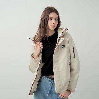 【ELLE ACTIVE】女款 機能保暖兩件式連帽外套-淺卡其色(EA25A3W6101#81)