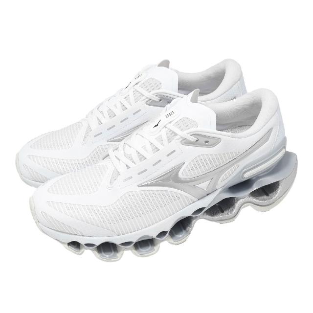 MIZUNO 美津濃】慢跑鞋Wave Prophecy 15 男女鞋白銀彈力緩衝鏤空