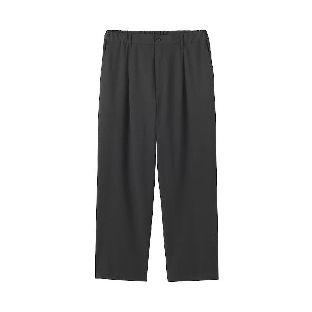 【MUJI 無印良品】男速乾打褶寬版褲(灰色/墨灰/黑色/灰棕)