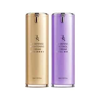 【JS 婕洛妮絲】抗UV素顏霜PRO SPF50 30ml+鳶尾花A醇素顏霜SPF50+ 30ml（防曬提亮）