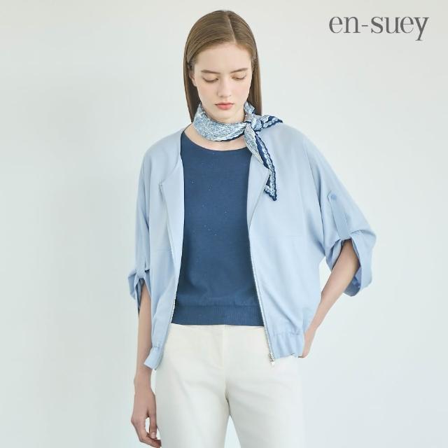 【en-suey 銀穗】網路限定  圓領雙拉鍊變化袖遮陽薄罩衫外套-女