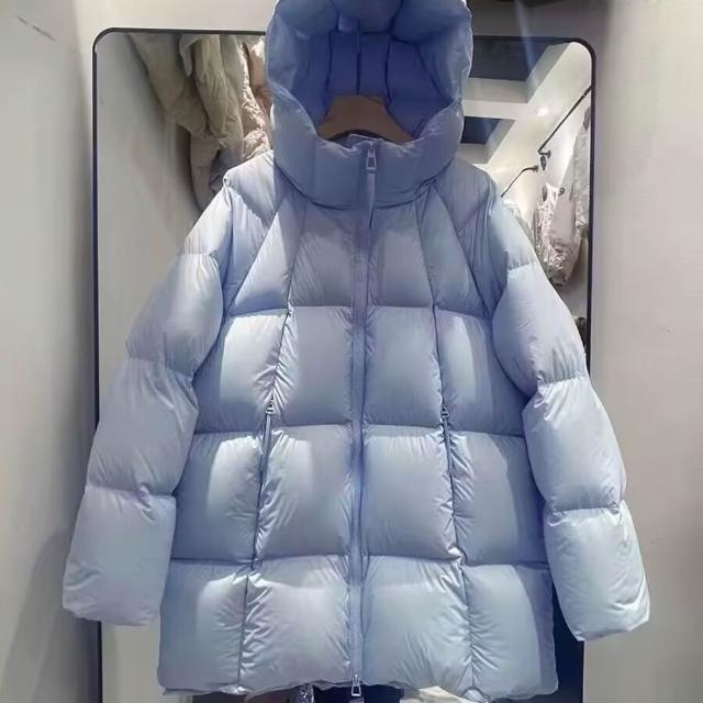 【巴黎精品】極速出貨 真羽絨90%鴨絨超高充绒量羽絨外套羽絨衣夾克(保暖純色連帽羽絨服女外套5款a1ii82 B)