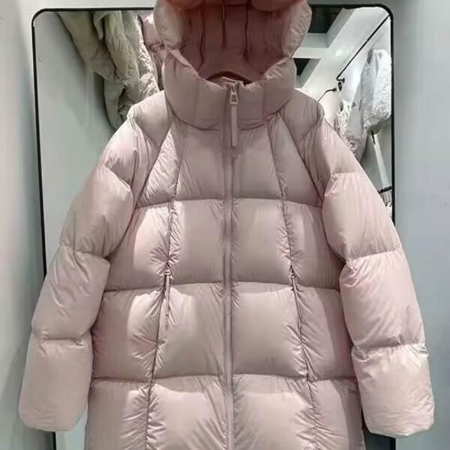 【巴黎精品】極速出貨 真羽絨90%鴨絨超高充绒量羽絨外套羽絨衣夾克(保暖純色連帽羽絨服女外套5款a1ii82 B)