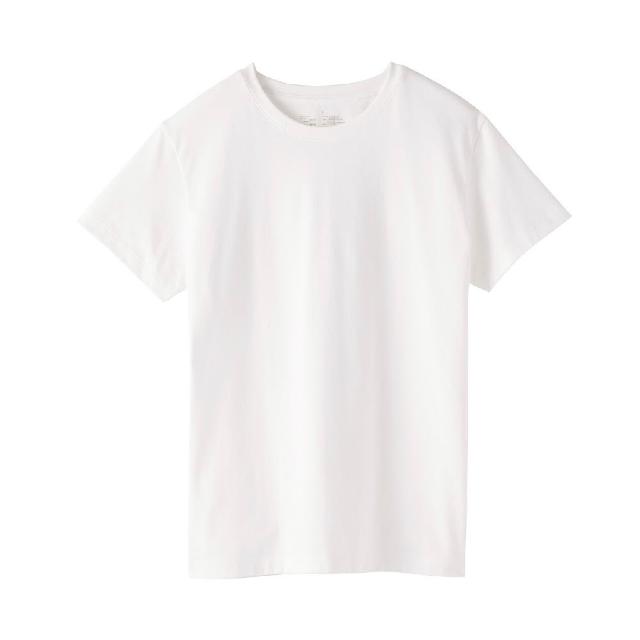 【MUJI 無印良品】女天竺圓領短袖T恤(白色/灰色/黑色/淺橘/黑橫紋/黑紋樣/煙燻藍紋樣/橘橫紋/淺藍)