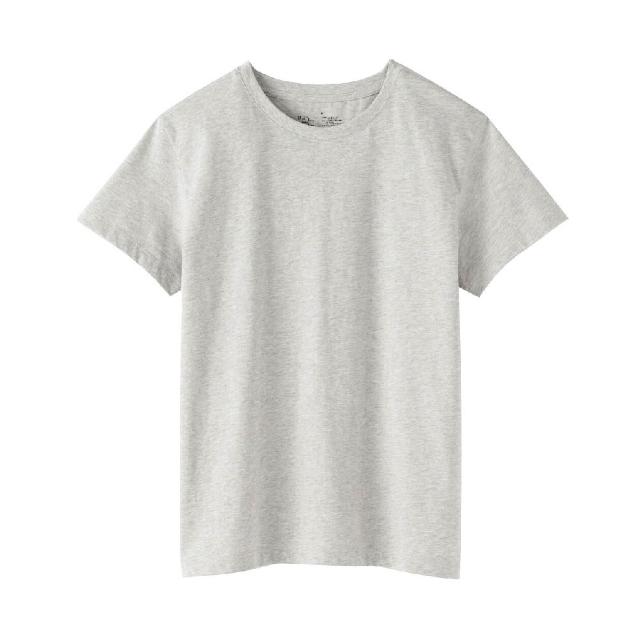 【MUJI 無印良品】女天竺圓領短袖T恤(白色/灰色/黑色/淺橘/黑橫紋/黑紋樣/煙燻藍紋樣/橘橫紋/淺藍)